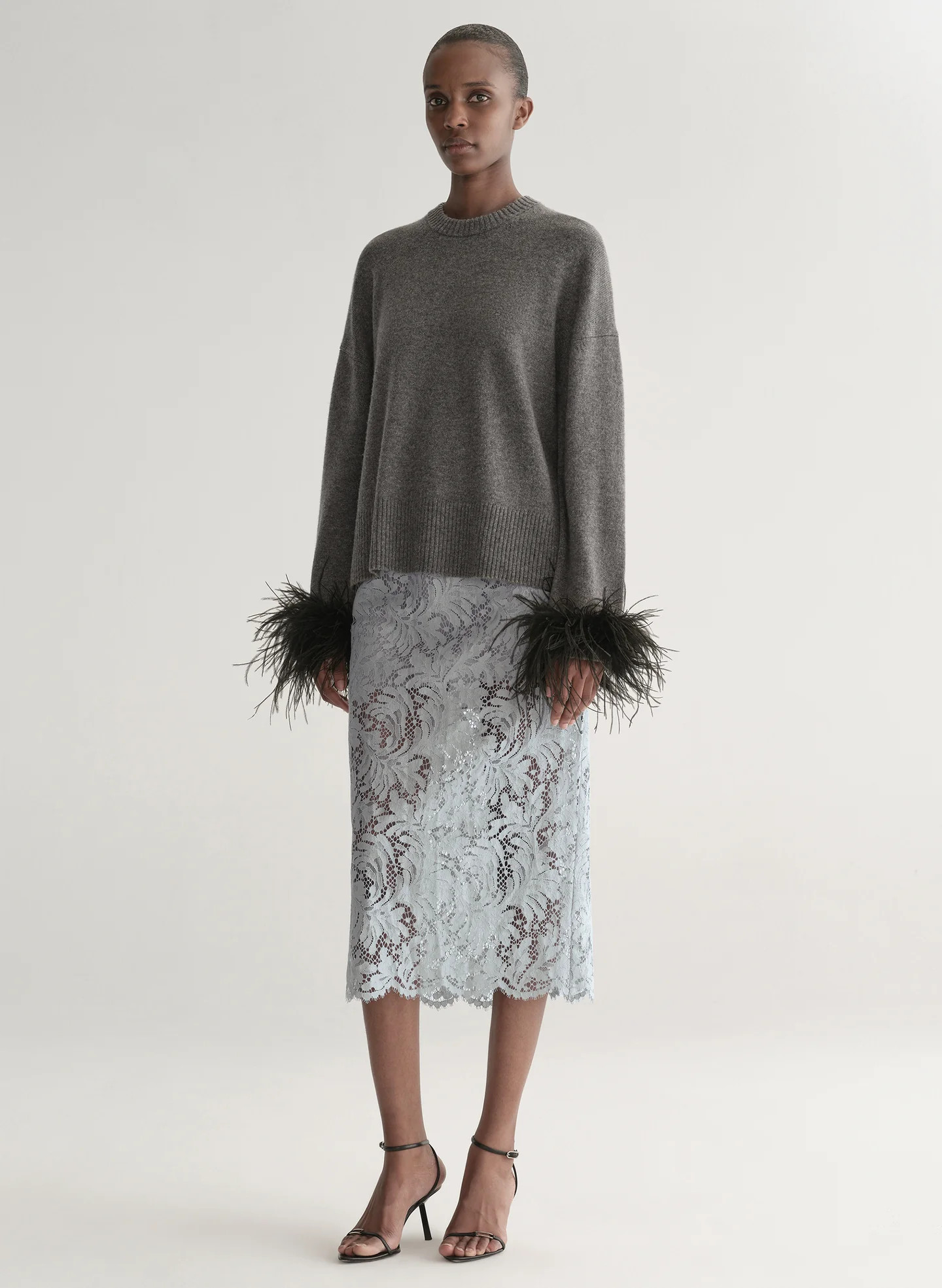 Wilda Feather Trimmed Sweater | A.L.C