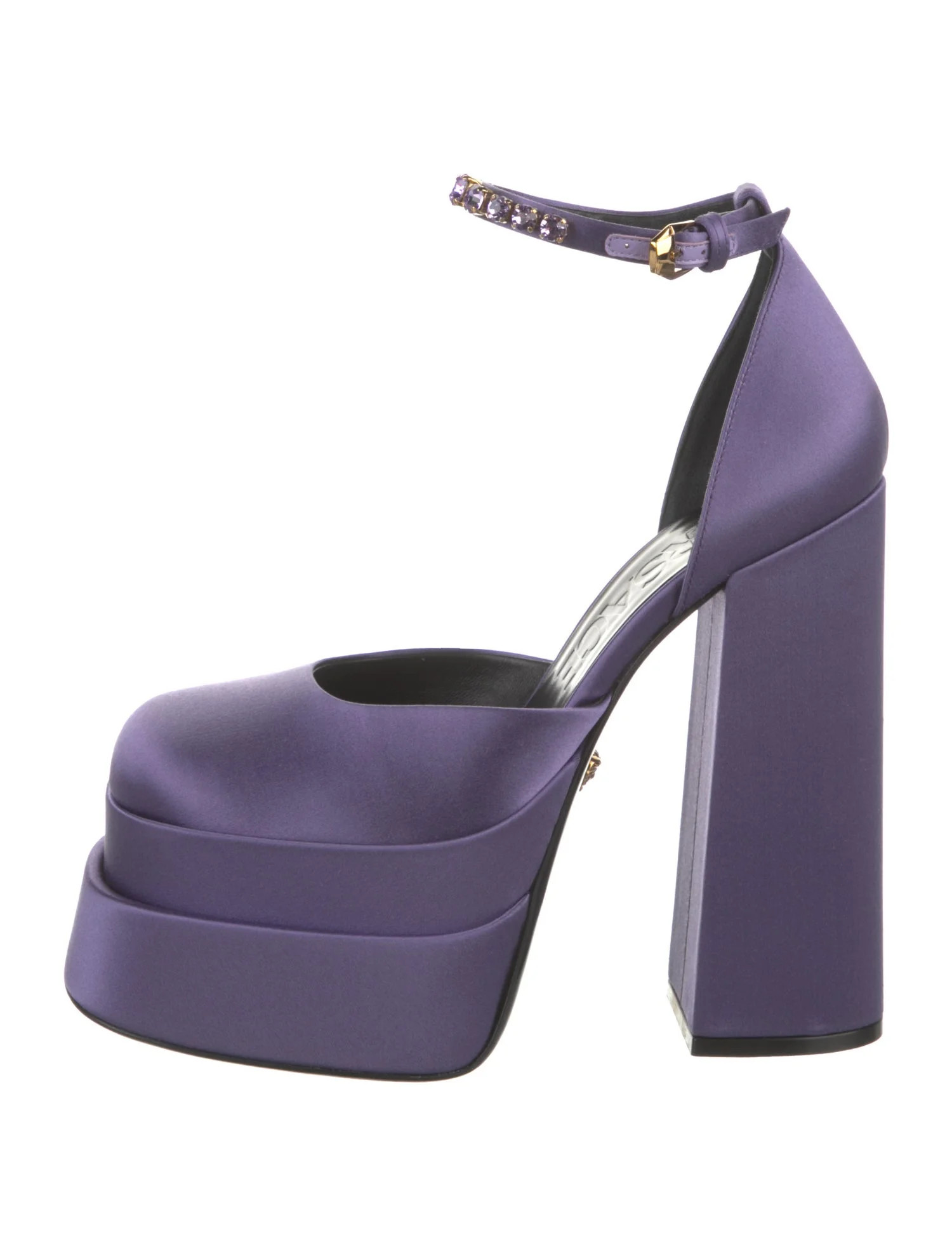 Satin Crystal Embellishments D'Orsay Pumps | The RealReal