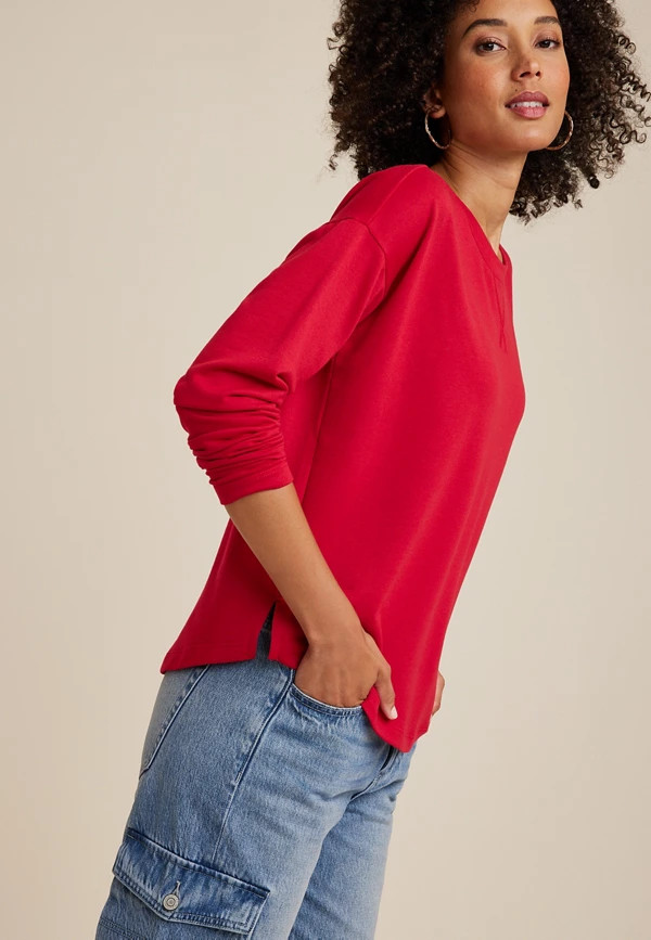 24/7 Clara Long Sleeve Tee | Maurices