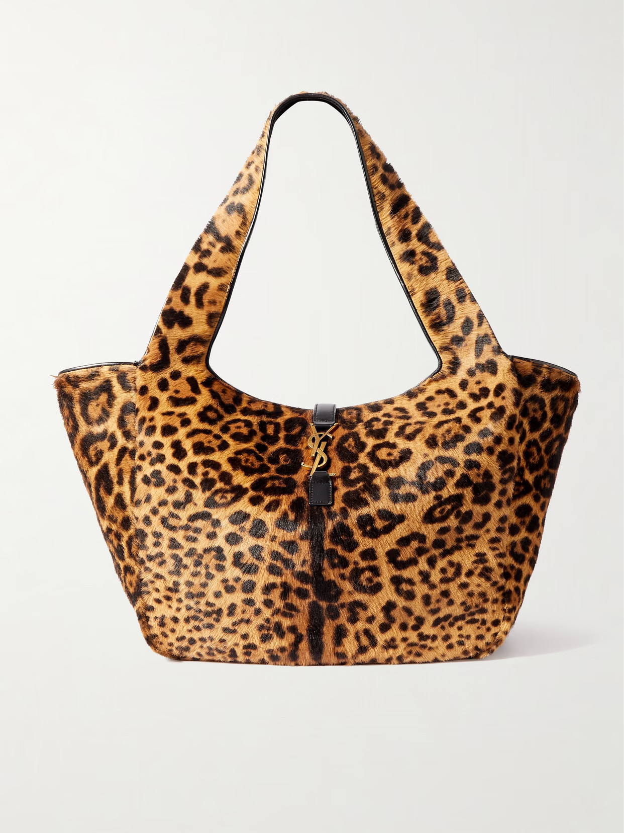 SAINT LAURENT - Le 5 À 7 Bea Leopard-print Calf Hair Tote - Animal print | NET-A-PORTER (US)