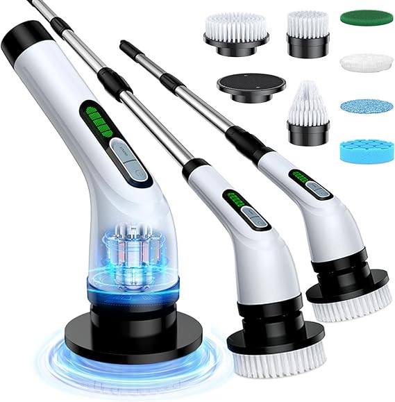 Highyes Electric Spin Scrubber, Powerful 2-Speed Cleaning Brush, IPX7 Waterproof with 7 Reusable ... | Amazon (US)