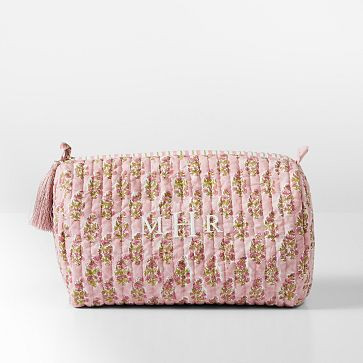 Block Print Quilted Cosmetic Pouch | Mark and Graham