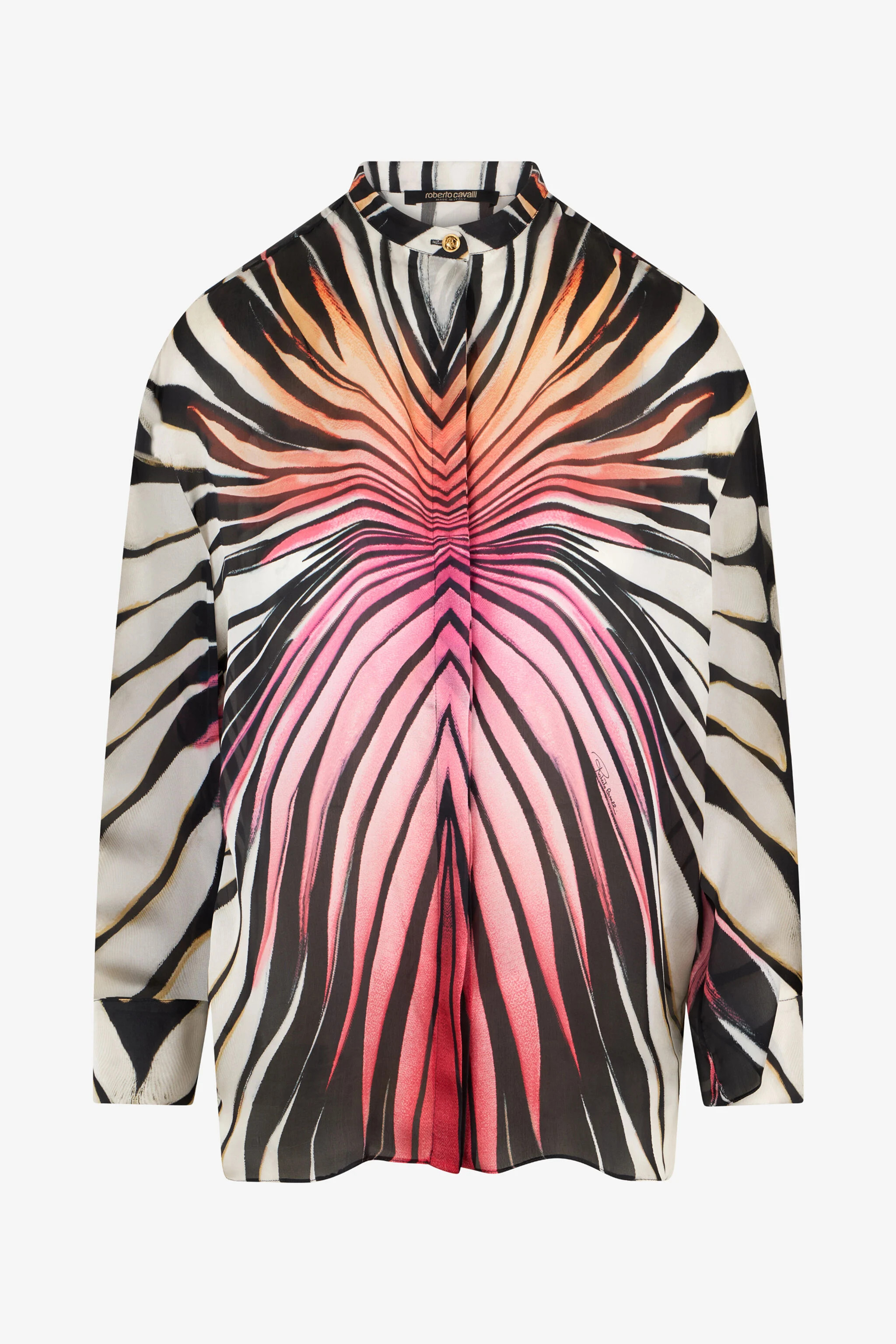Ray Of Paradise Print Silk Shirt | Roberto Cavalli