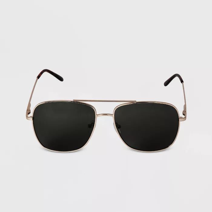 Men's Aviator Metal Sunglasses - Goodfellow & Co™ Gold | Target