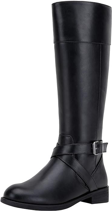 Vepose Women's 49 Riding Boots Knee High Boots+Buckle Calf Boot | Amazon (US)