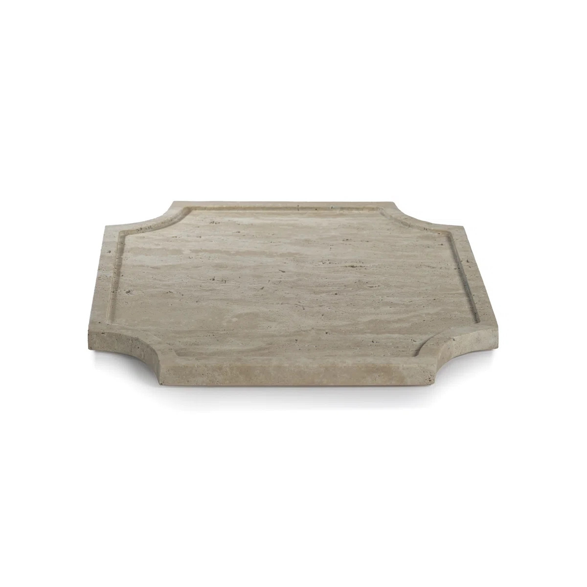 Rifah White Travertine Stone Tray | Wayfair North America