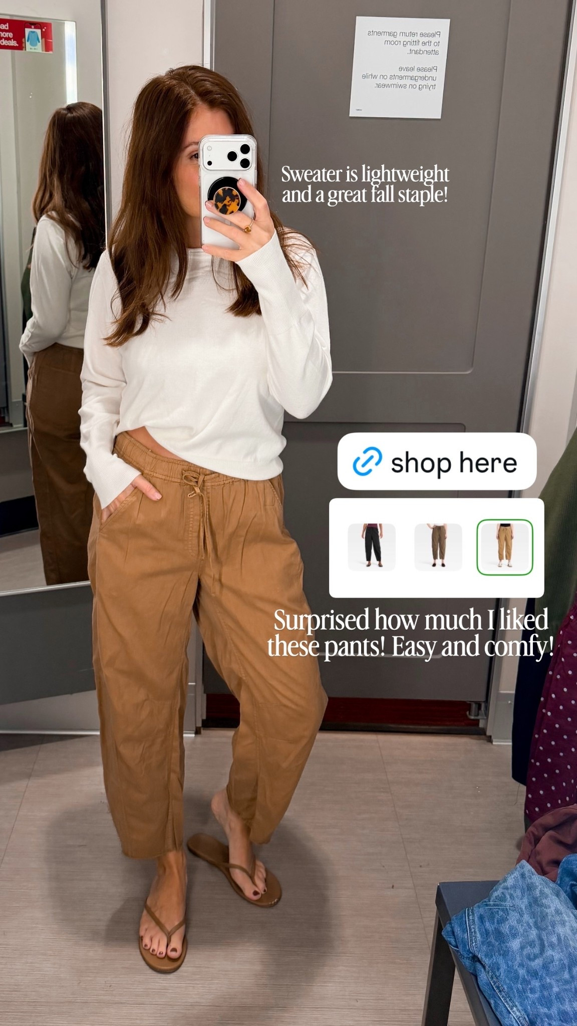 Surprised how much I liked these pants! Easy and comfy!  Sweater is lightweight and a great fall staple! @target @shop.ltk @targetstyle