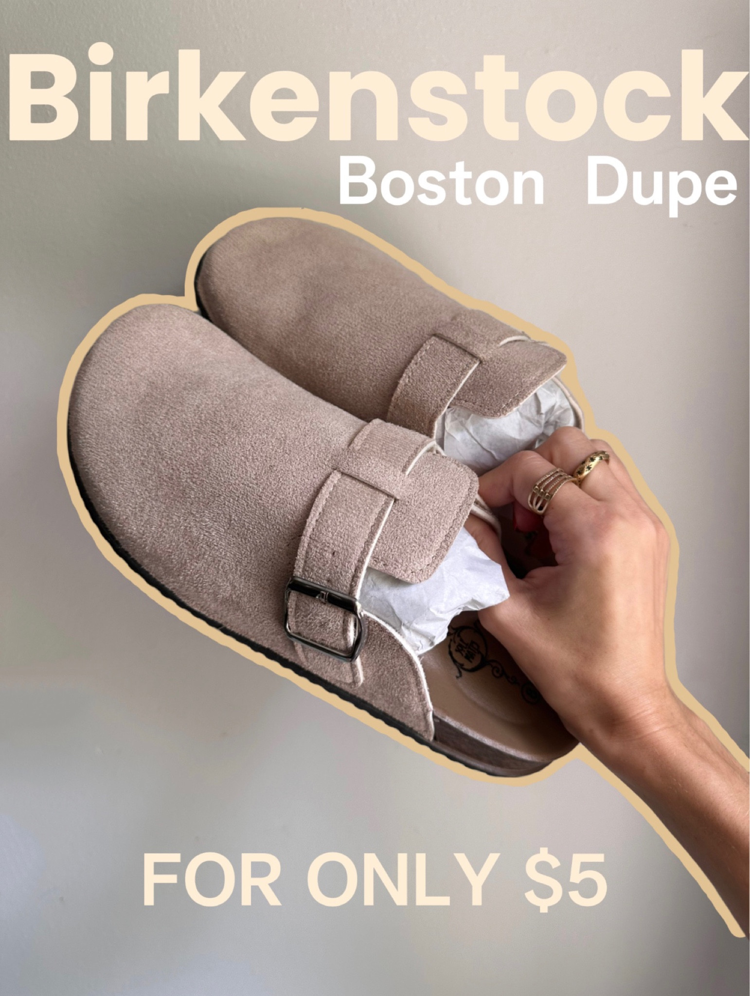 taupe birkenstock boston dupe