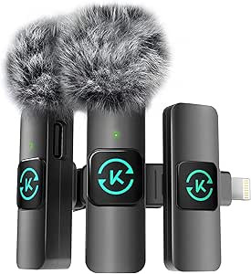 Kingwell Wireless Lavalier Microphone for iPhone, 2 Mini Lapel Microphones with Clearer Audio for... | Amazon (US)