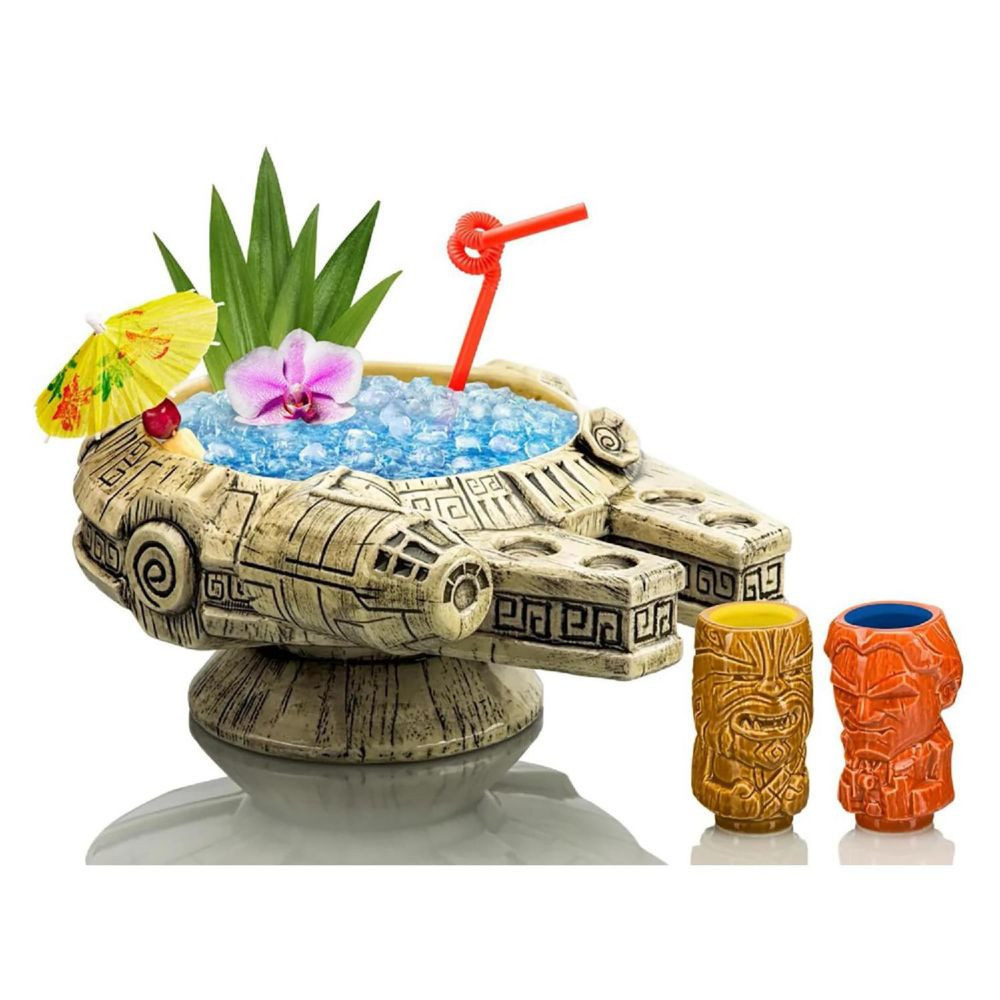 Geeki Tikis Star Wars Millennium Falcon Punch Bowl Set With Mini Muglets Brown | Oriental Trading Company