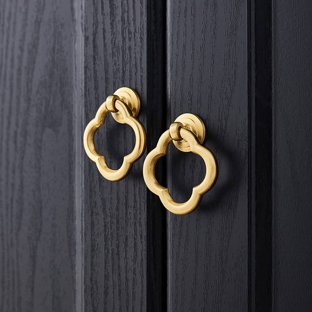 Drawer Pull Ring Gold Cabinet Rings, Brushed Gold Pull Cabinet Knobs,Dresser Drawer Ring pulls Ki... | Amazon (US)