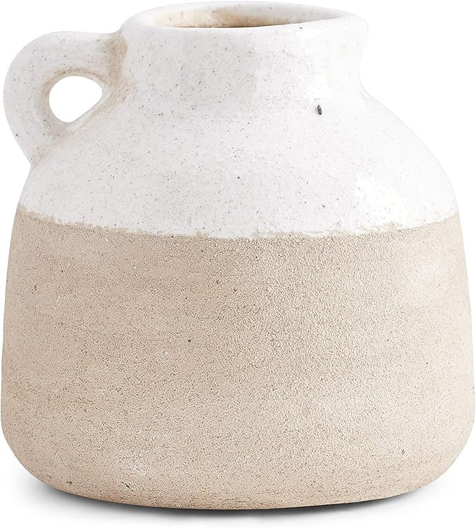 K&K Interiors VASES 4.5 Inch Ceramic Pot with Light Cream Glaze on Top | Amazon (US)