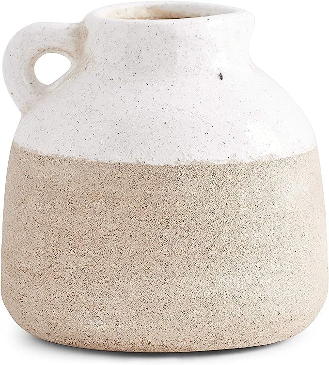 K&K Interiors VASES 4.5 Inch Ceramic Pot with Light Cream Glaze on Top | Amazon (US)