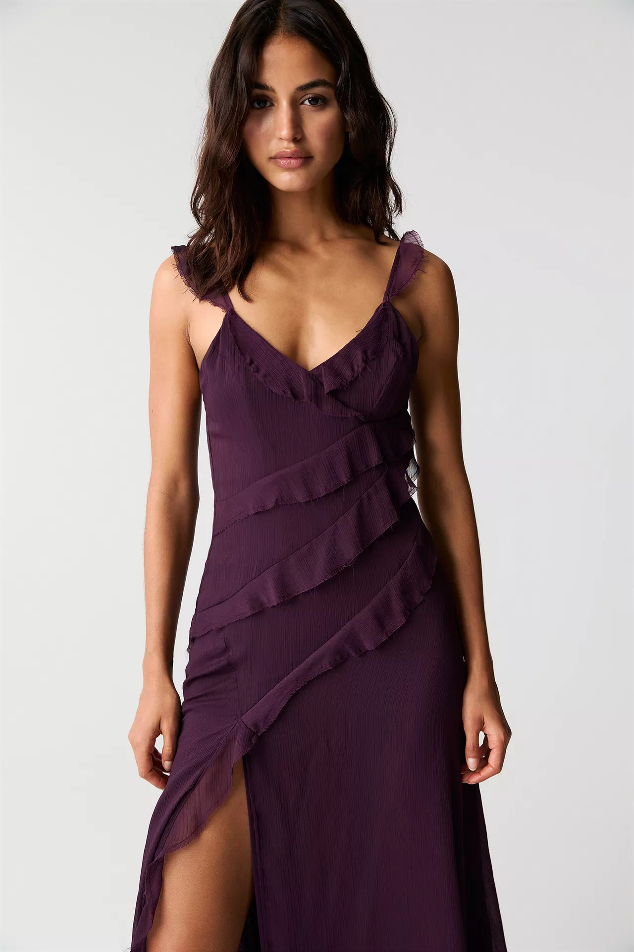 Long ruffled dress | PULL and BEAR UK