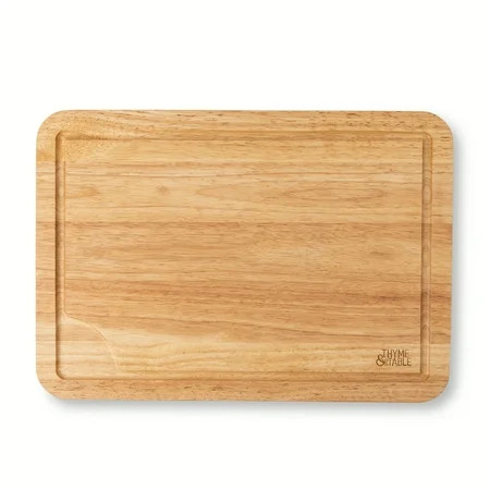Thyme & Table Extra Large 14"x20" Rubberwood Cutting Board with Anti-Slip Grips | Walmart (US)