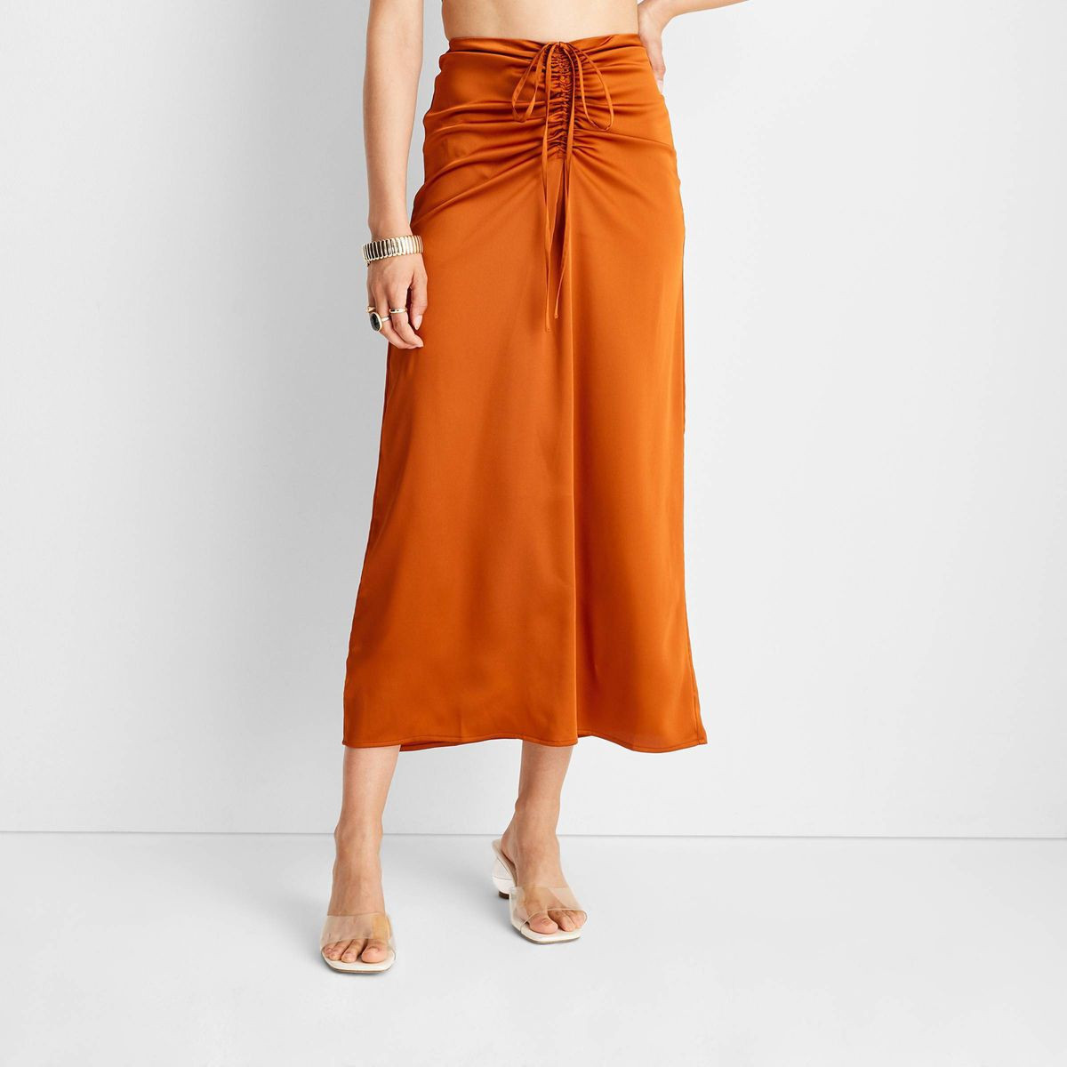 Women's Tie-Front Flowy Midi Skirt - Future Collective™ with Alani Noelle | Target