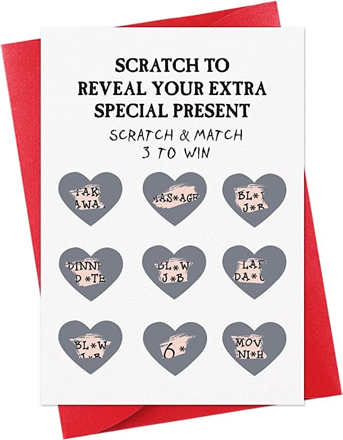 FaCraft Funny Valentines Day Cards for Him Boyfriend Husband,4x6 Naughty Scratch Off Valentines D... | Amazon (US)