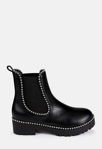 Black Ball Trim Chelsea Boots | Missguided (US & CA)