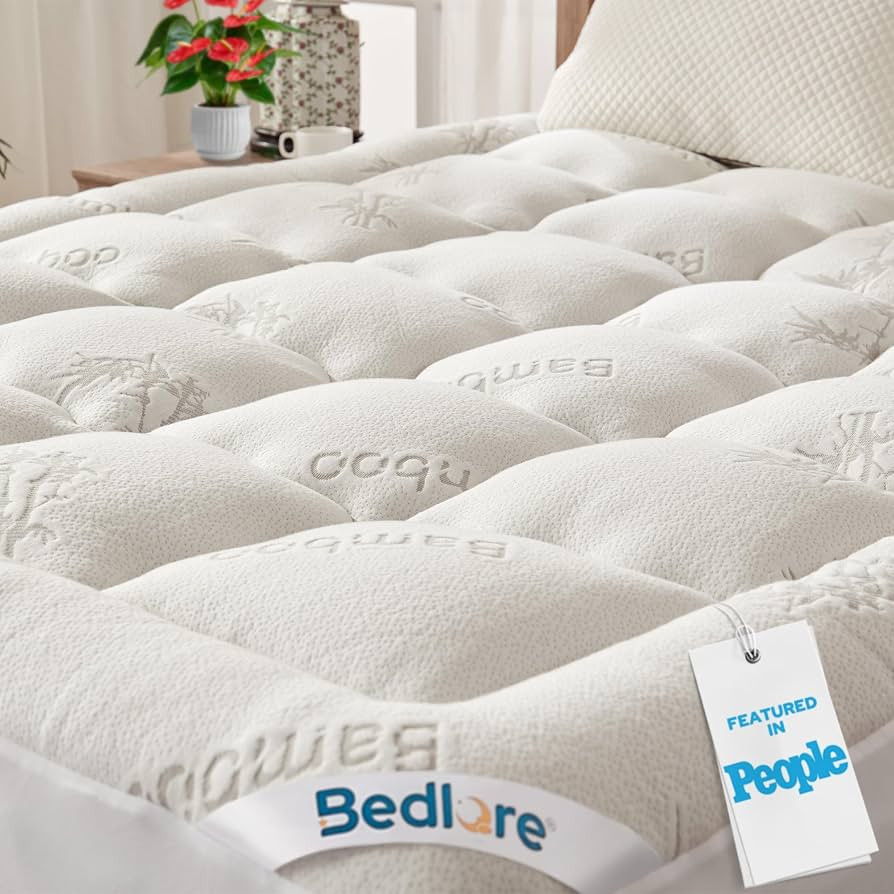 BEDLORE King Mattress Topper Viscose Derived from Bamboo, Thick Pillow Top Mattress Pad with Stre... | Amazon (US)