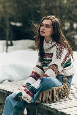 Pilcro Patchwork Turtleneck Sweater | Anthropologie (US)