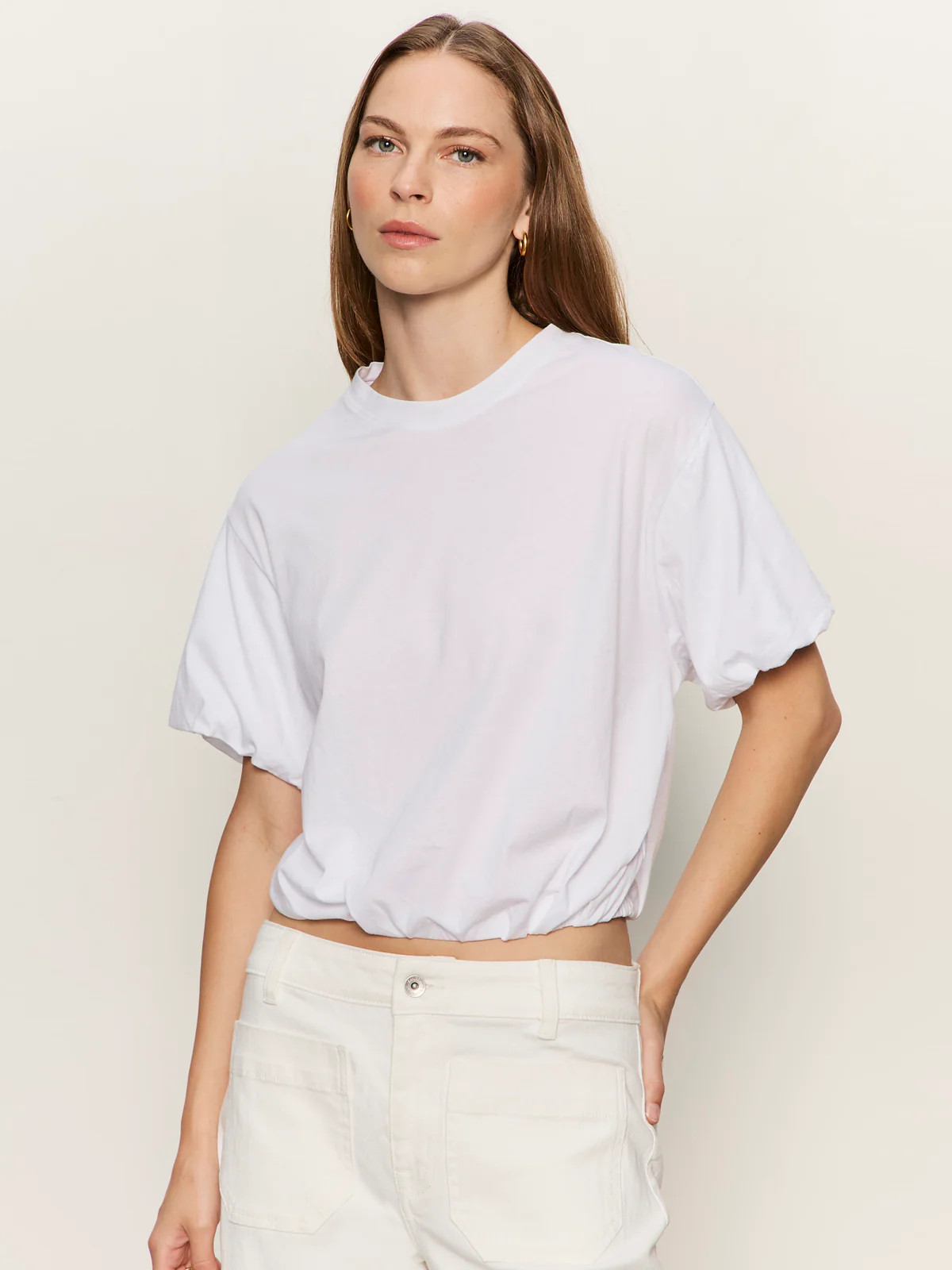 PLEAT BUBBLE TEE WHITE | Sanctuary Clothing