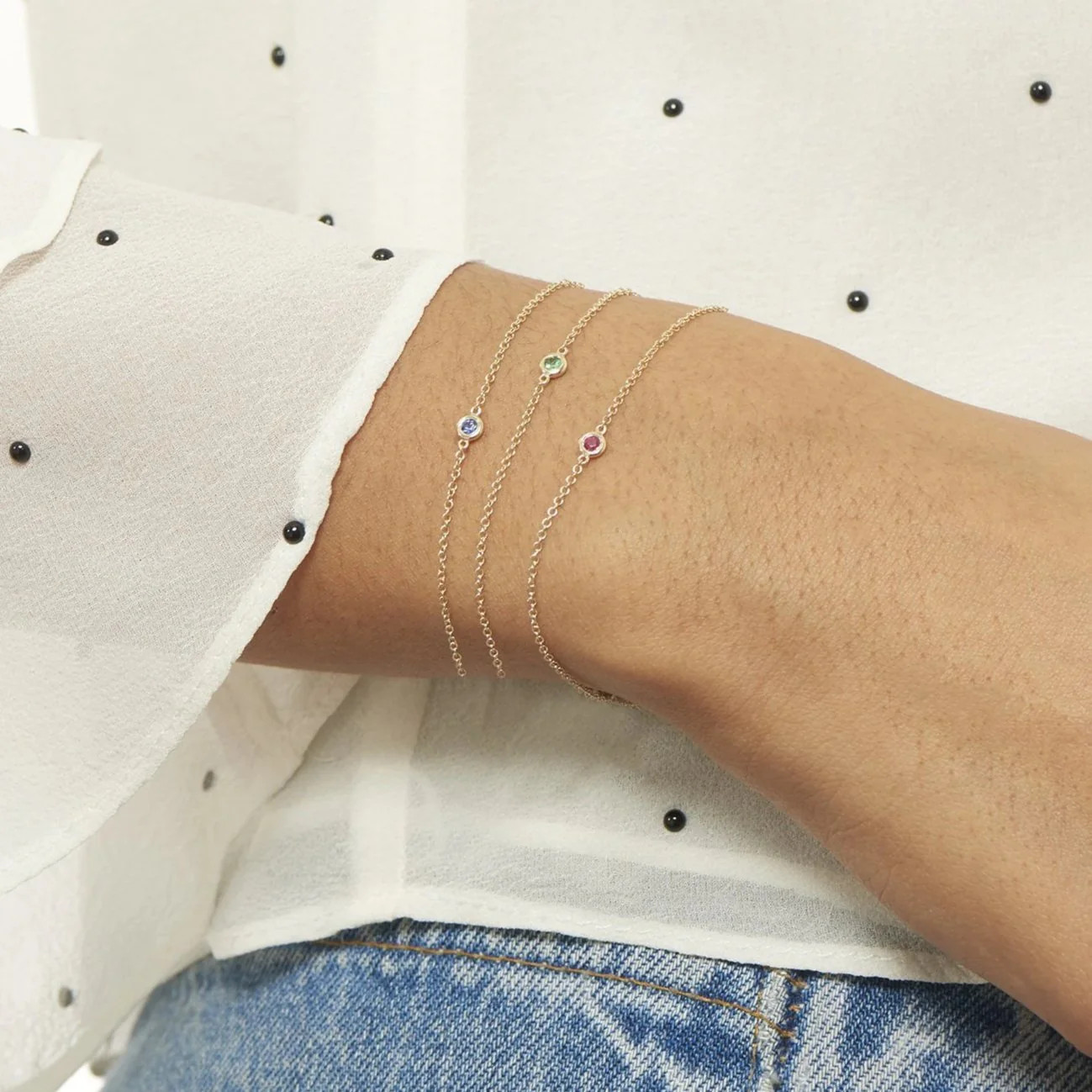 Gemstone Bezel-Set Bracelet | Ring Concierge