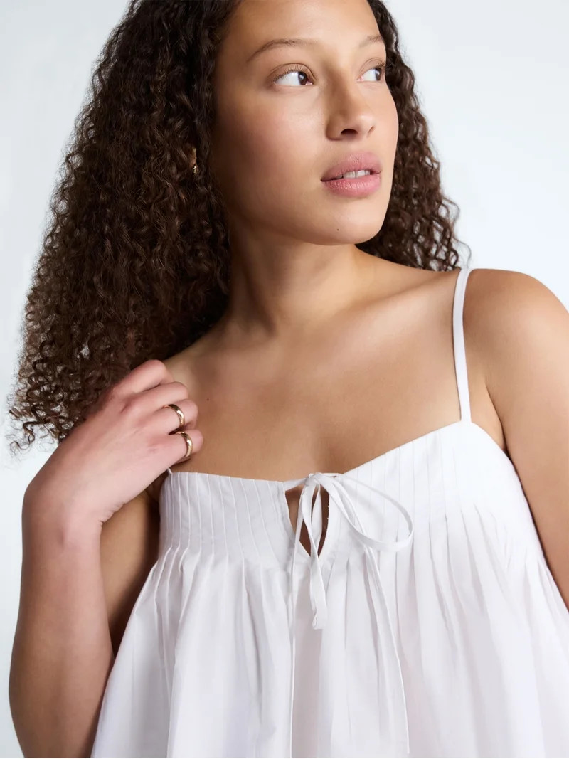 Free Assembly Women's Cotton Pintuck Sleeveless Top, Sizes XS-XXL | Walmart (US)