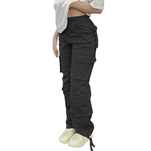 Viatabuna High Waisted Cargo Pants for Women Baggy Y2k Straight Leg Pants | Amazon (US)