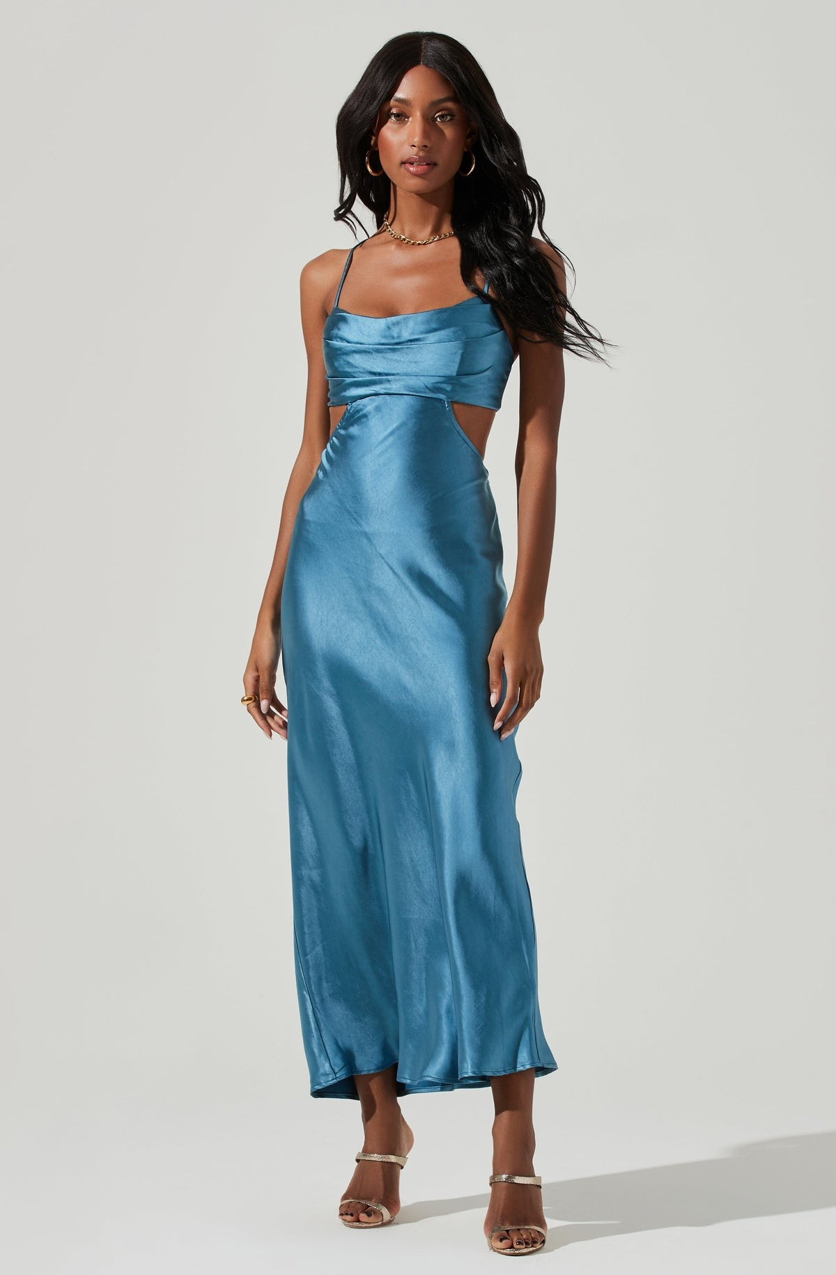 Colette Satin Cutout Midi Dress | ASTR The Label (US)