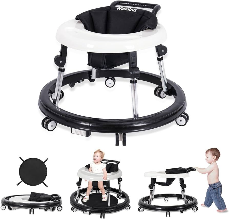 Baby Walker Foldable with 9 Adjustable Heights, Baby Walkers and Activity Center for Boys Girls B... | Amazon (US)