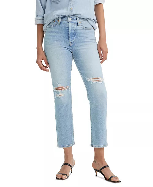 Women's Wedgie Straight-Leg High Rise Cropped Jeans | Macy's