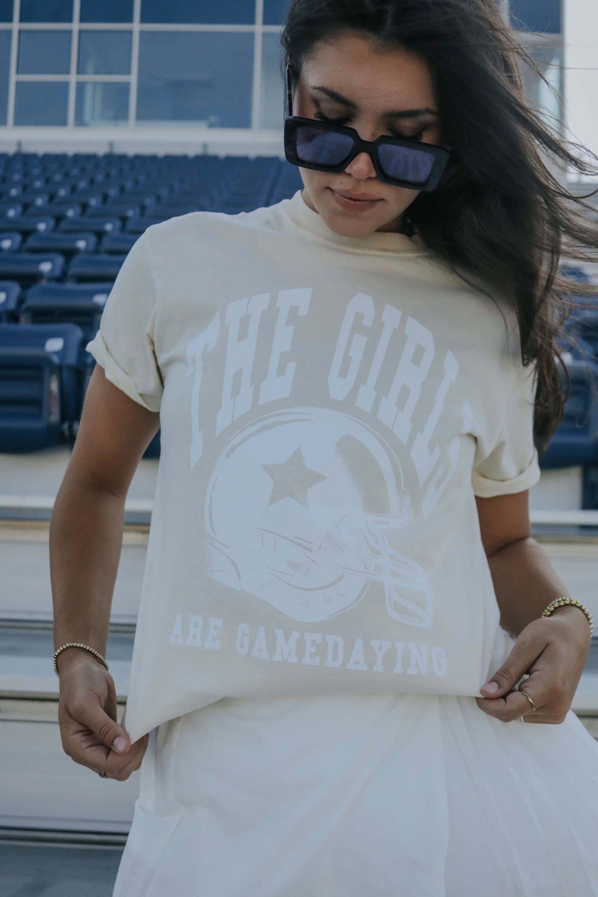 friday + saturday: the girls are gamedaying t shirt | RIFFRAFF