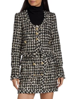 Derek Lam 10 Crosby Jacqueline Tweed Cropped Jacket on SALE | Saks OFF 5TH | Saks Fifth Avenue OFF 5TH
