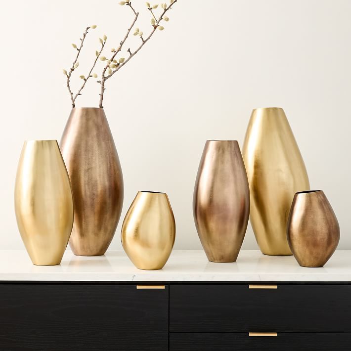 Organic Metal Vases | West Elm (US)