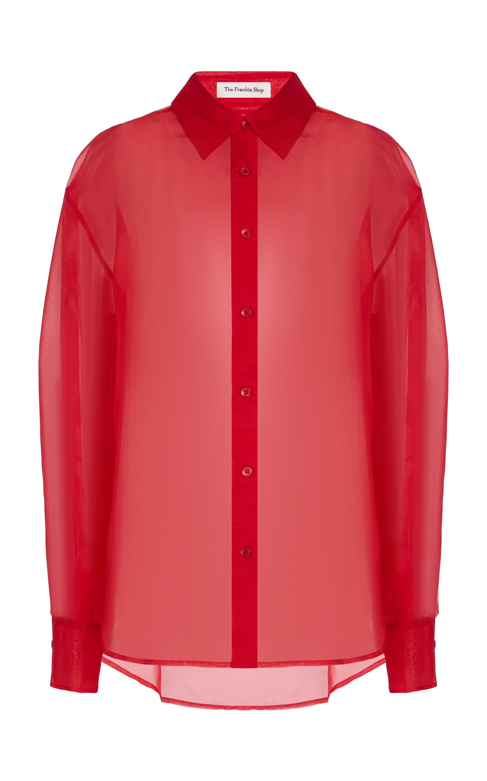 The Frankie Shop Peri Sheer Silk-Blend Shirt - Moda Operandi | Moda Operandi (Global)