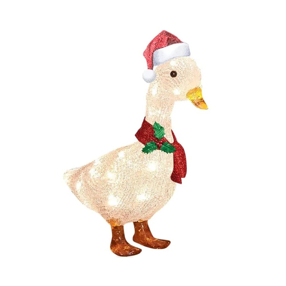 ITFABS Christmas Light-Up Duck with Scarf Holiday Decoration, Metal Animal Christmas Ornaments wi... | Walmart (US)