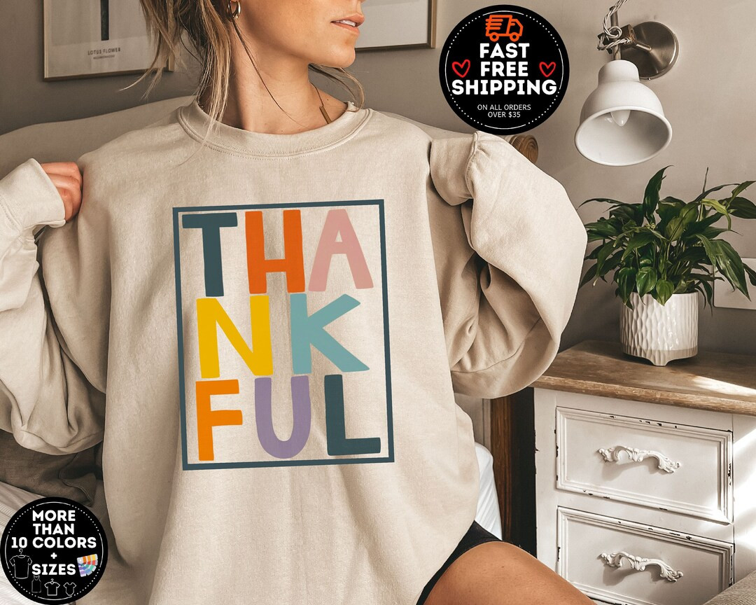 Thankful Sweatshirt Thanksgiving Family Matching - Etsy | Etsy (US)