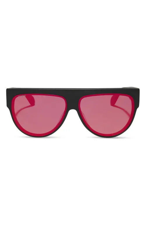 DIFF Georgie 58mm Gradient Shield Sunglasses in Matte Black /Red Hot Mirror at Nordstrom | Nordstrom