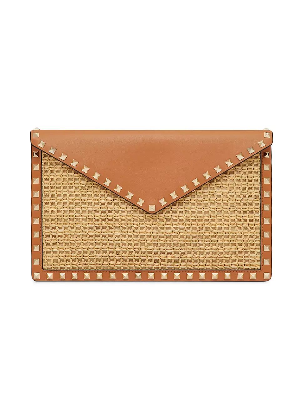 Rockstud Raffia Clutch Bag | Saks Fifth Avenue