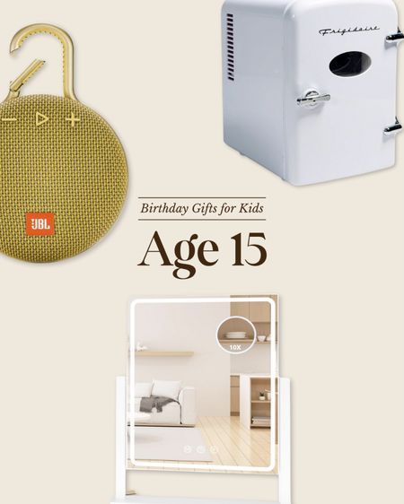 Birthday gifts for kids: age 15 - find the full guide at ChrisLovesJulia.com 

Vanity mirror, mini cosmetics fridge, mini JBL speaker

#LTKFamily #LTKKids #LTKGiftGuide