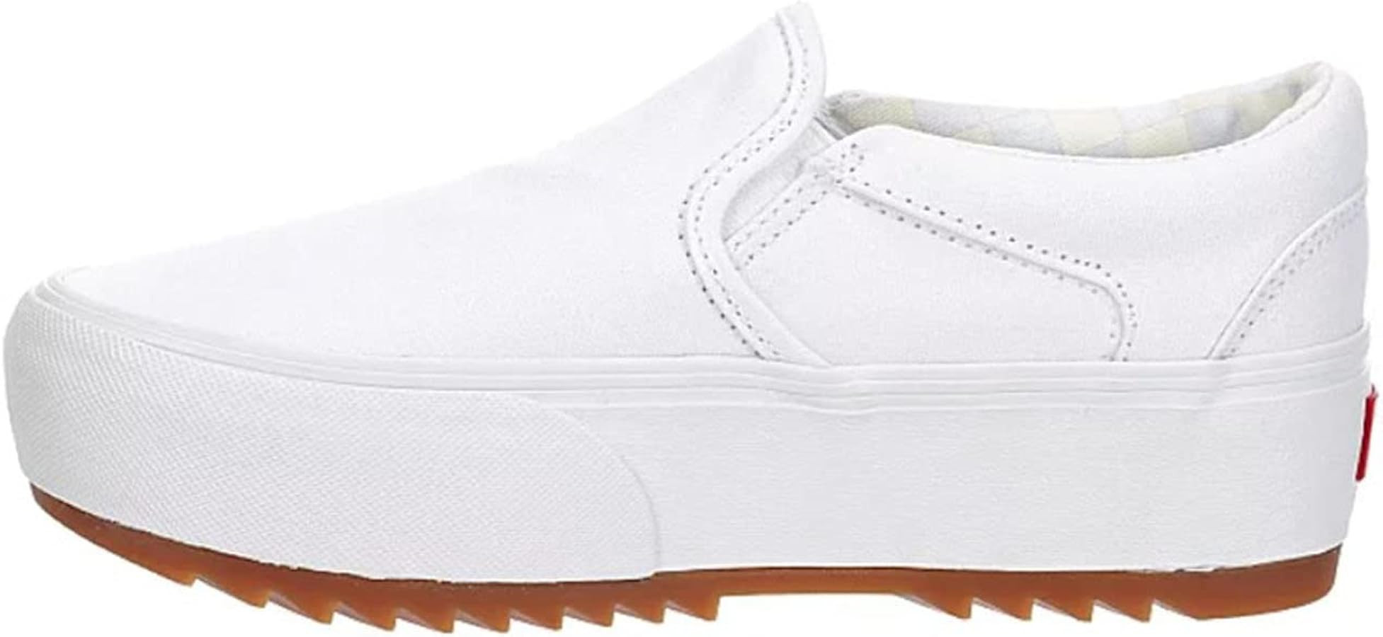 Vans Unisex Asher Platform Sneaker - Slip On Style - Canvas White | Amazon (US)