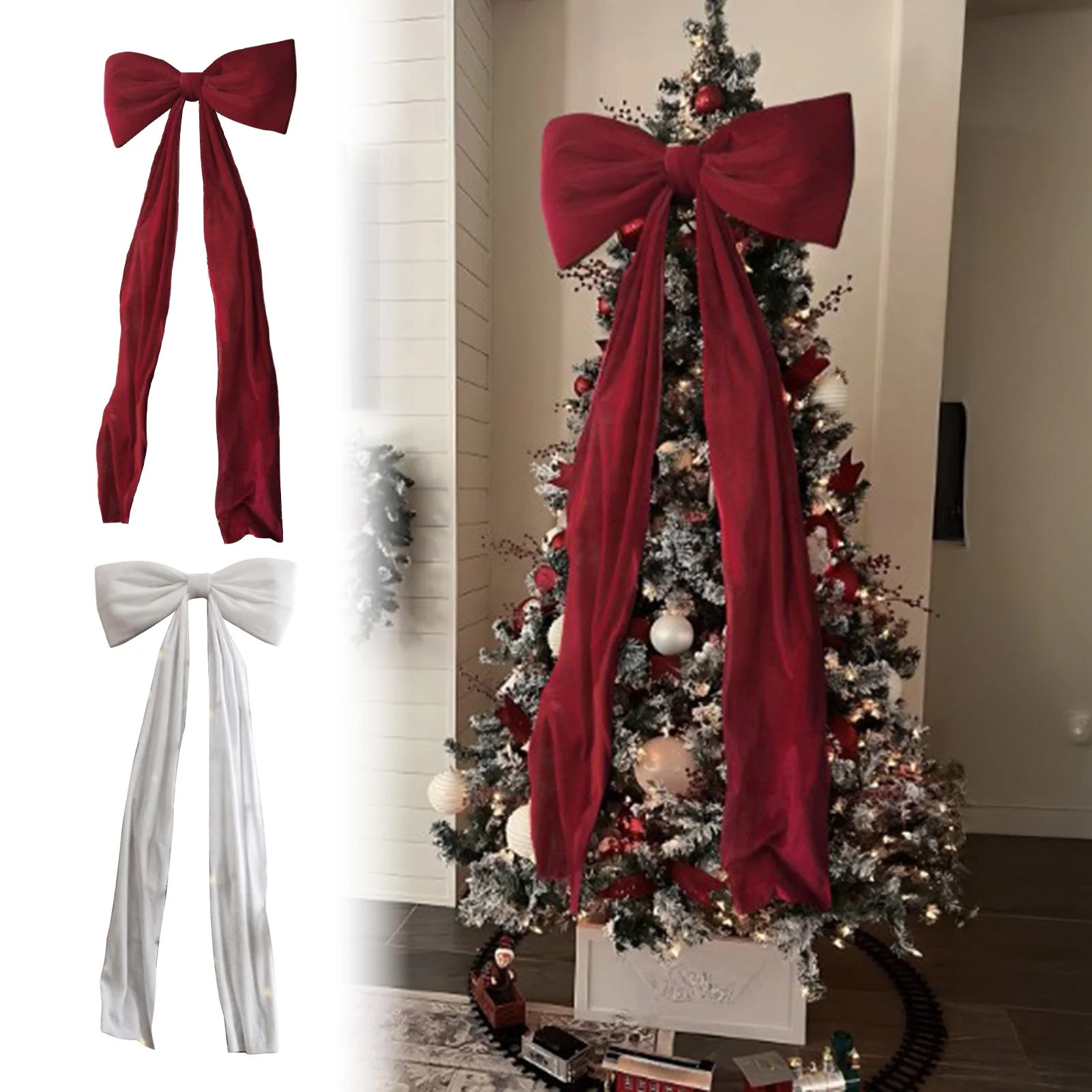 Dserfhy Giant Bow Decoration 20 x 70 Inch Big Velvet Bow for Room Backdrop Wall Decor Extra Large... | Walmart (US)