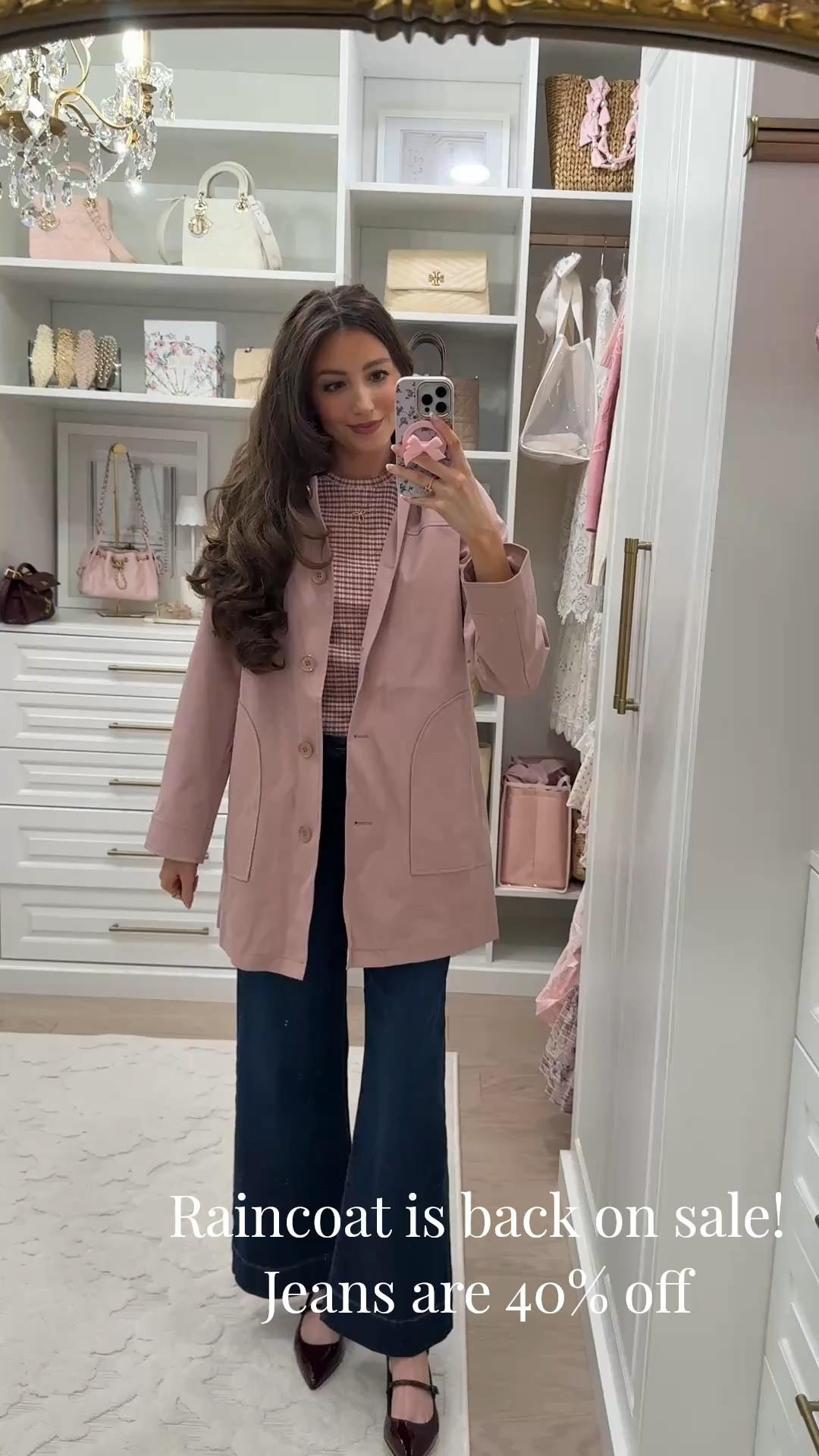 This darling raincoat is back on sale so I wanted to repost this video to share again! It fits true to size but if you want to wear with a chunky sweater size up. Also my jeans that I absolutely adore (already washed and wore them!) are on sale 40% off! They are so stretchy and a very comfortable denim! They fit true to size

#LTKSaleAlert #LTKSeasonal #LTKootd