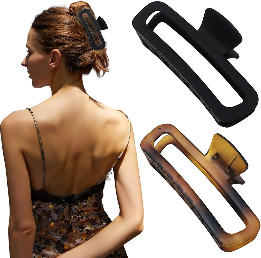 Hair Claw Clips 5 Inch Unbreakable Extra Large Square Rectangle Matte XL Claw Clip Clamp Neutral ... | Amazon (US)