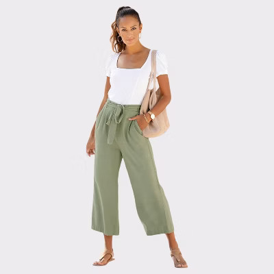 Women's Square Neck Top - LASCANA - White Solid 8/10 | Target