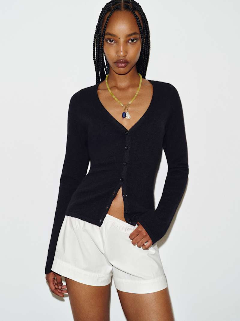 Reformation Bloom Cashmere V - Neck Cardigan Grey XS | Reformation (Global)