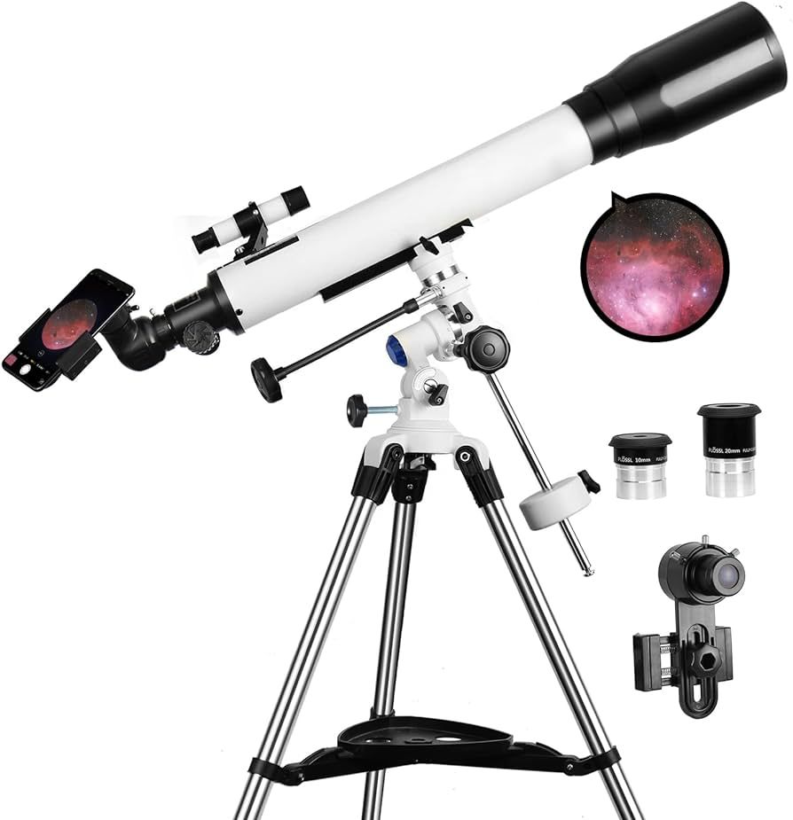 Telescopes for Adults, 70mm Aperture and 700mm Focal Length Professional Astronomy Refractor Tele... | Amazon (US)
