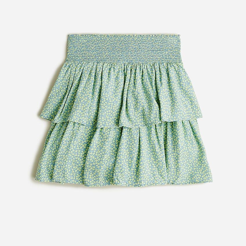 Girls' smocked tiered skirt in floral | J.Crew US