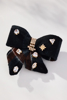 Embellished Plaid Bow Brooch | Anthropologie (US)