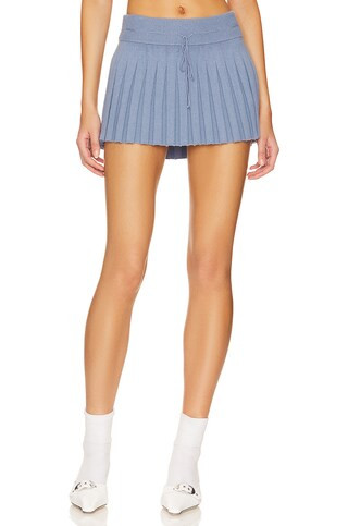 GUIZIO Cielo Pleated Mini Skirt in Denim Blue from Revolve.com | Revolve Clothing (Global)